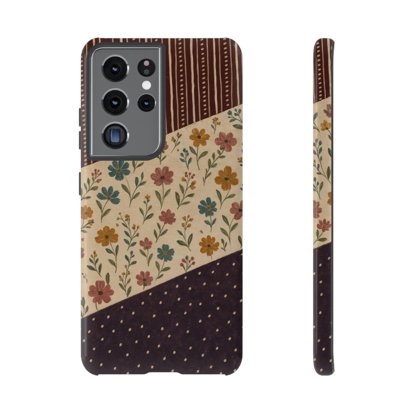Fall Floral Stripe Tough Case