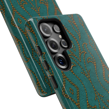 Teal Vine Stitch Tough Case