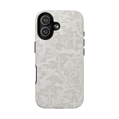 White Camo Cross Magnetic Case