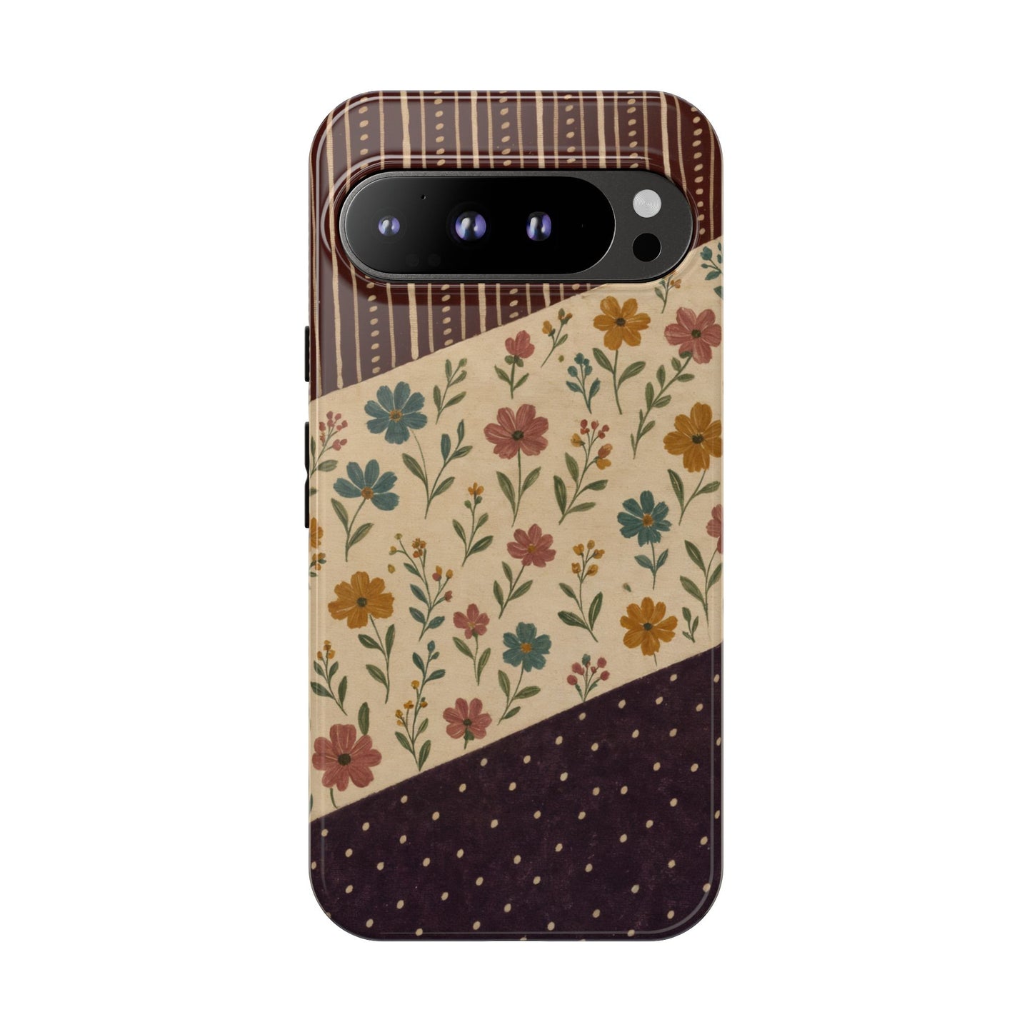 Fall Floral Stripe Tough Case