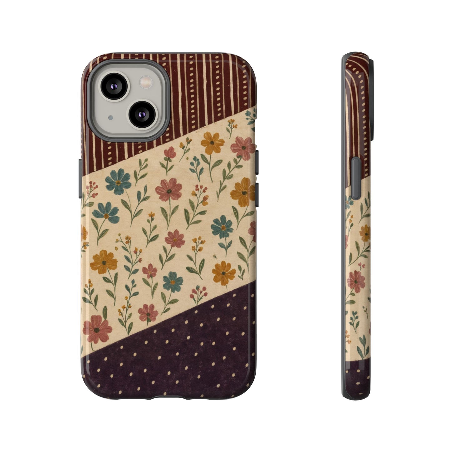 Fall Floral Stripe Tough Case