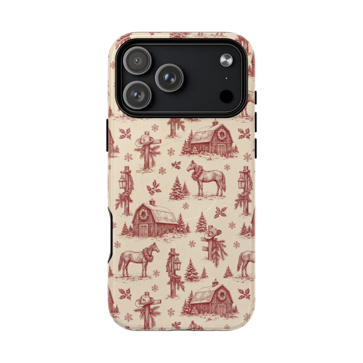 Christmas Toile Magnetic Case