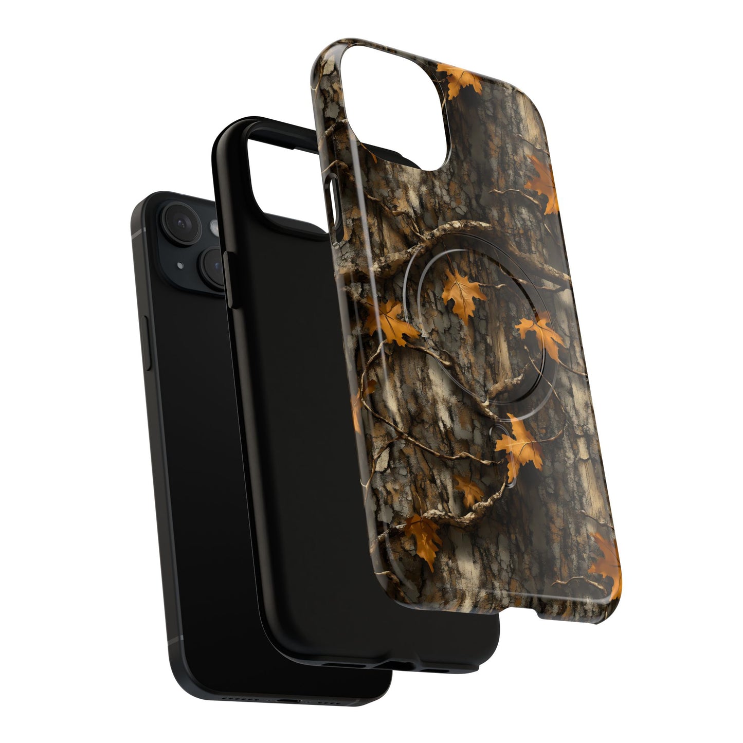 Orange Leaf Tree Camo Magnetic Case