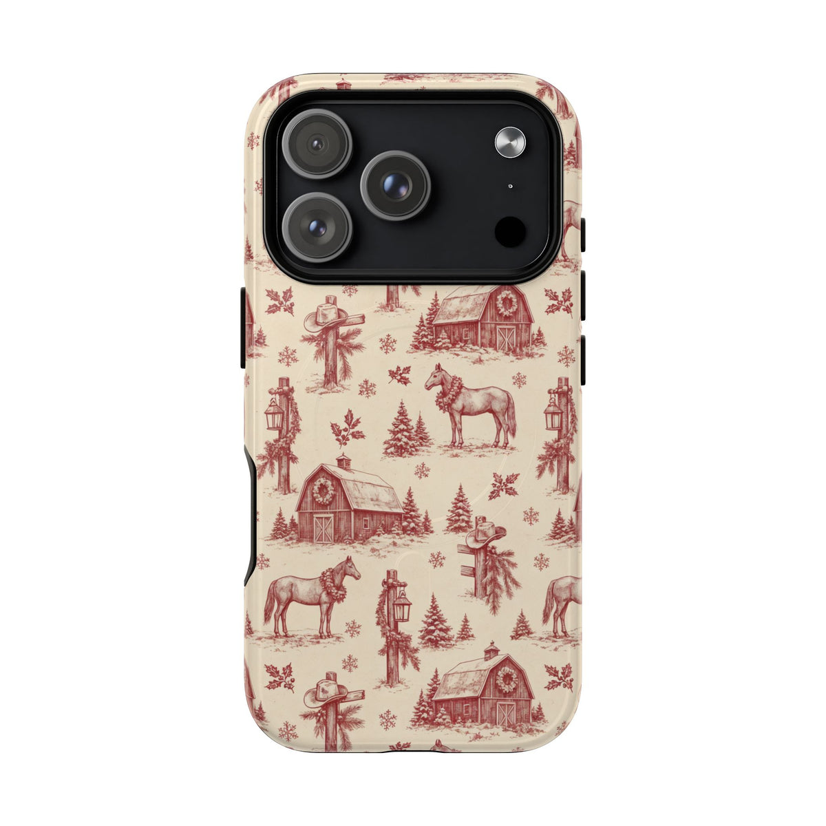 Christmas Toile Magnetic Case