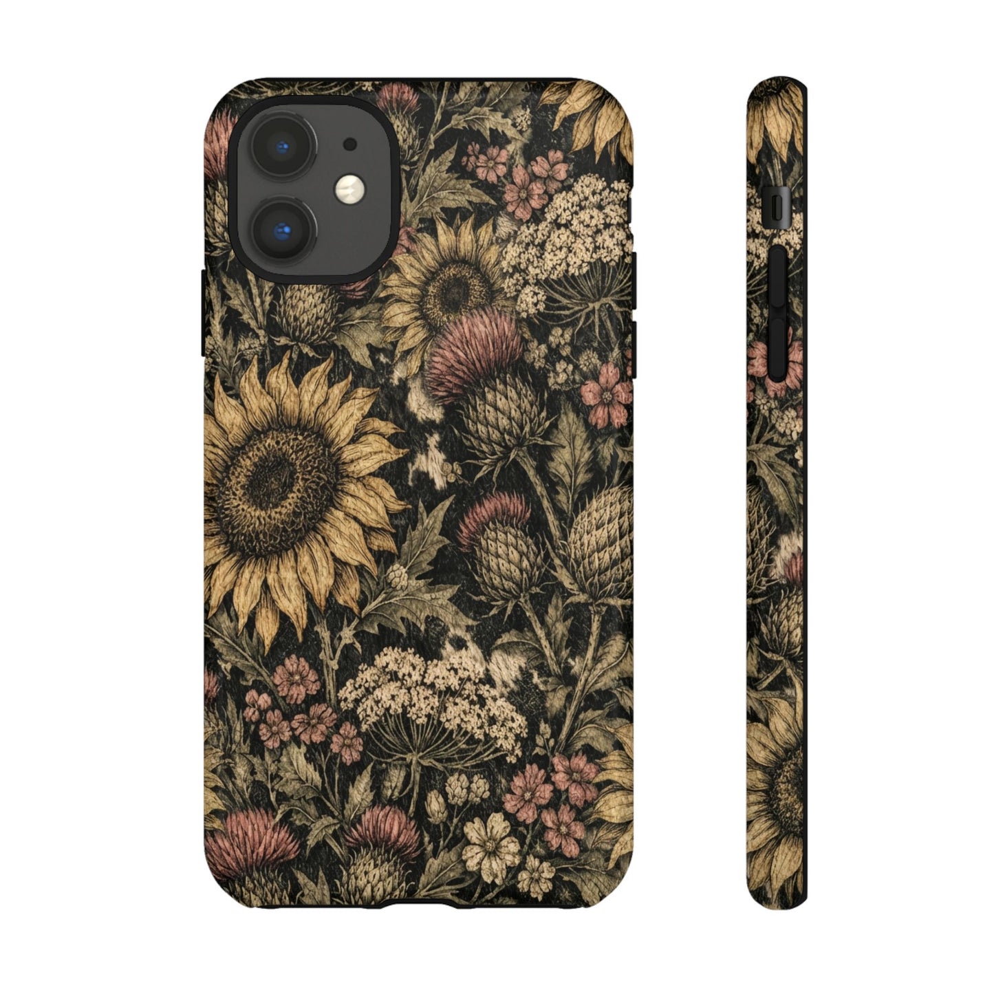 Cowhide Sunflower Thistles Tough Case