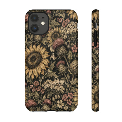 Cowhide Sunflower Thistles Tough Case