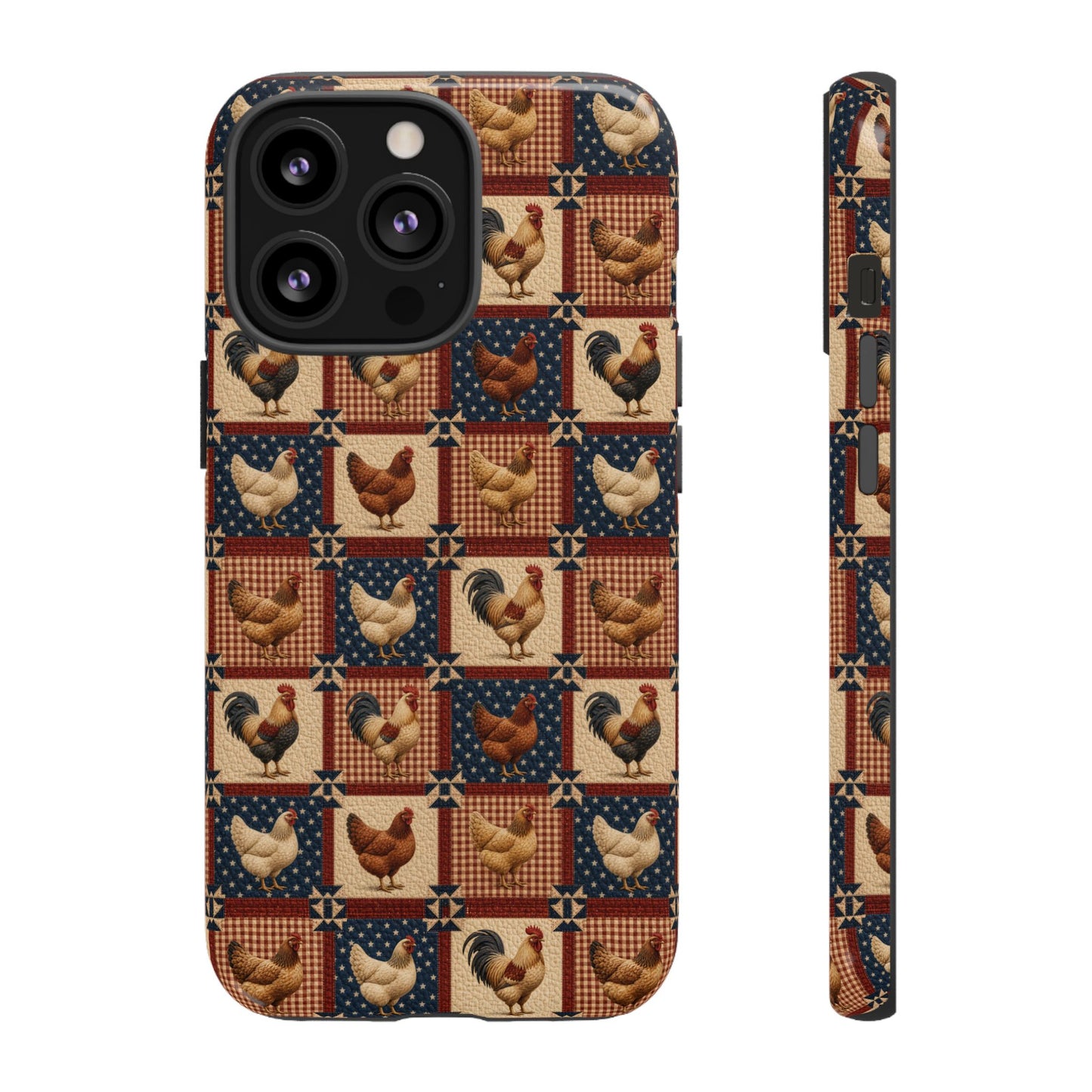 Patriotic Chicken Patchwork Tough Case