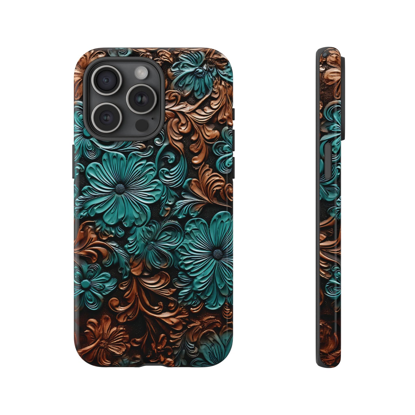 Faux Tooled Floral Tough Case