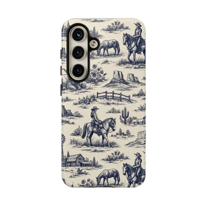 Western Toile Navy Tough Case