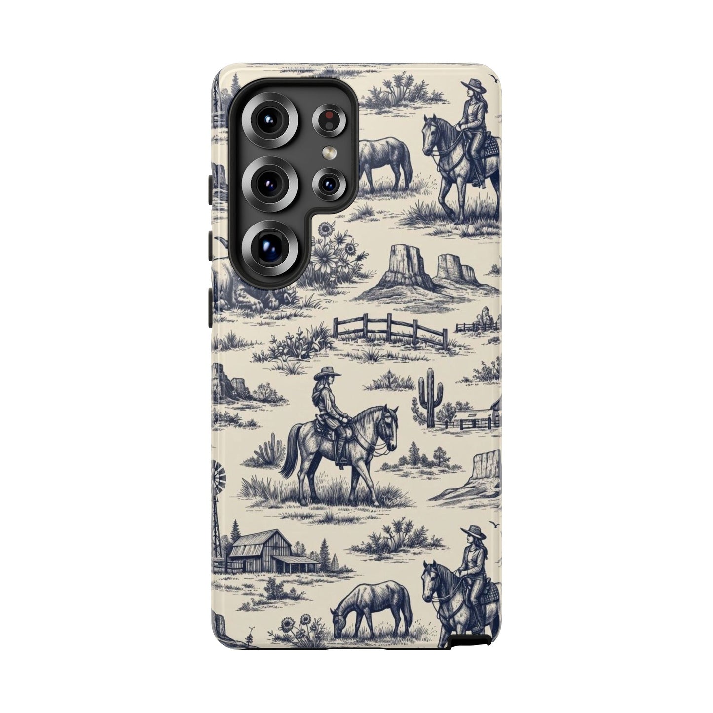 Western Toile Navy Tough Case