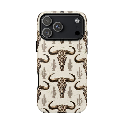 Cactus Aztec Skull Tough Phone Case