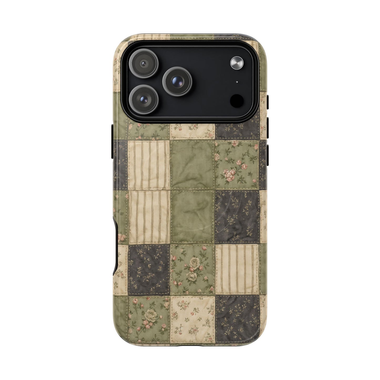 Sage Floral Patchwork Magnetic Case