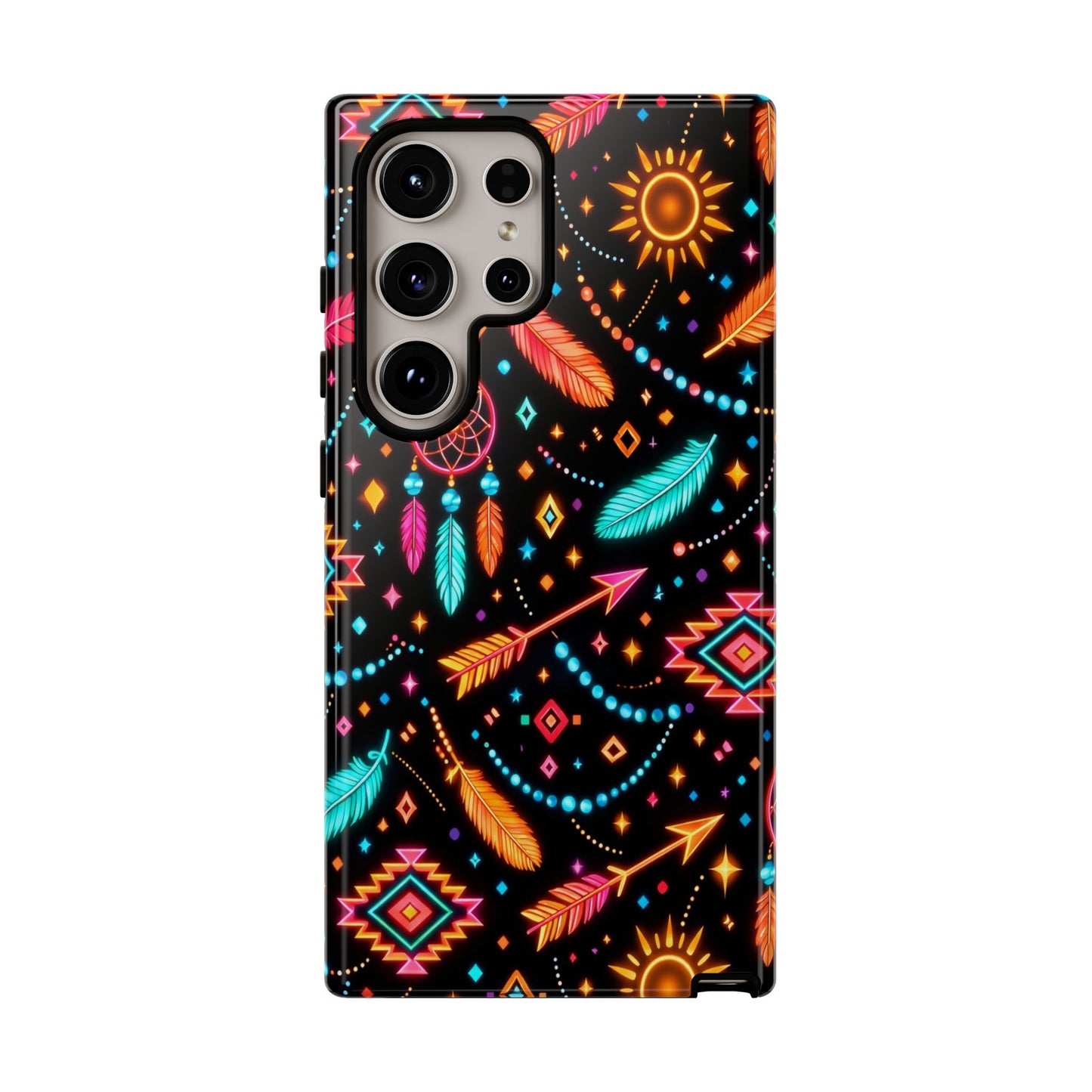 Neon Aztec Feather Tough Case