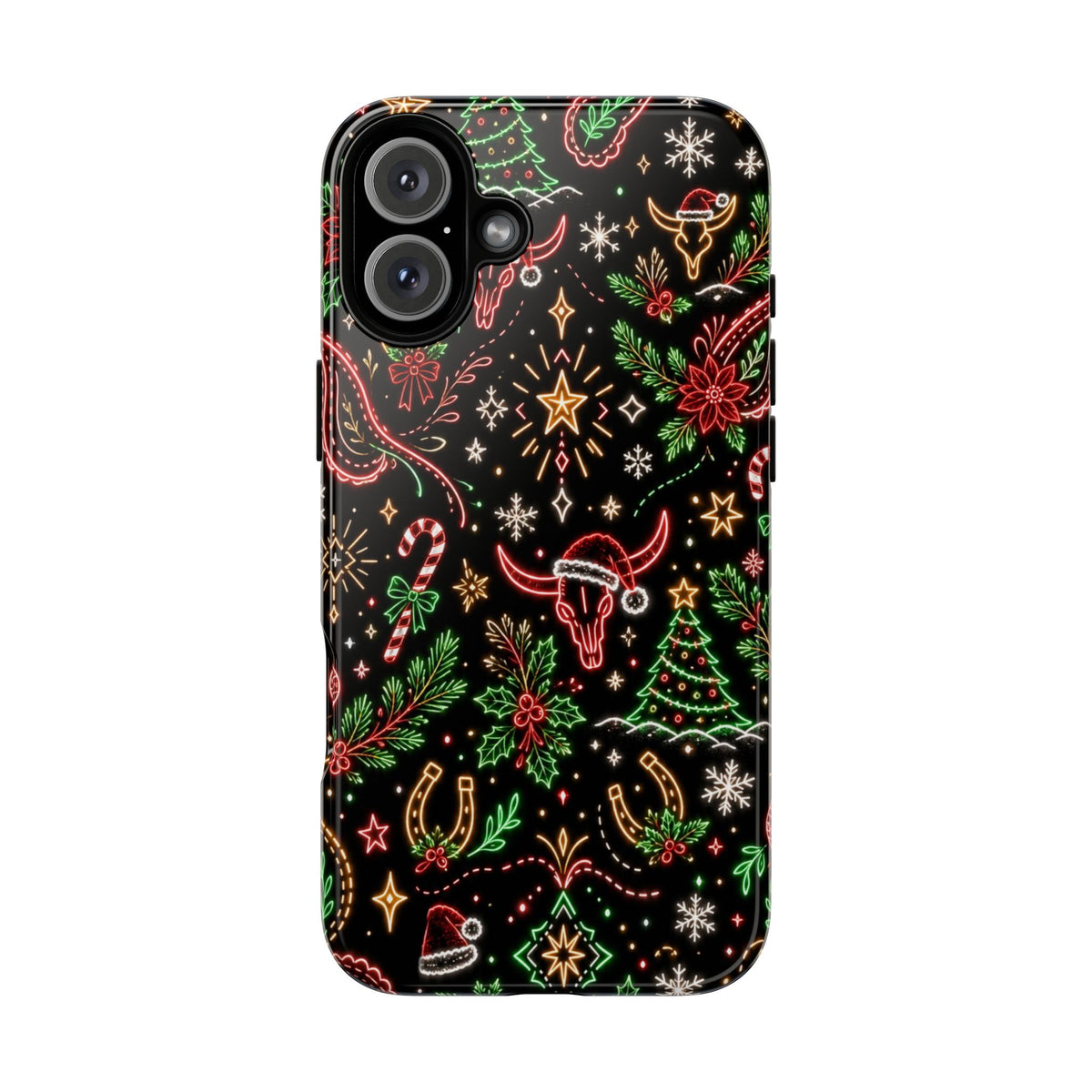 Neon Christmas Skulls Tough Case