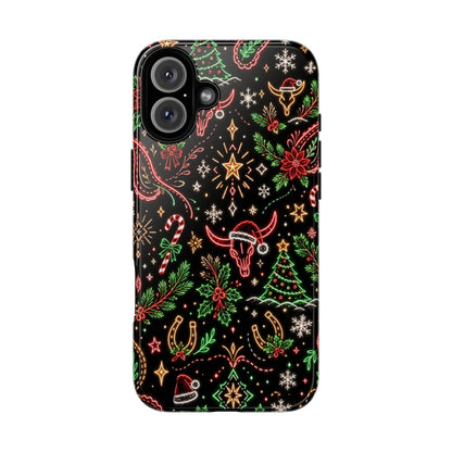 Neon Christmas Skulls Tough Case