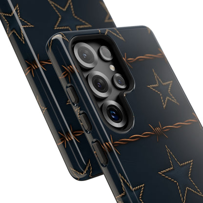 Navy Stars + Barbed Wire Tough Phone Case