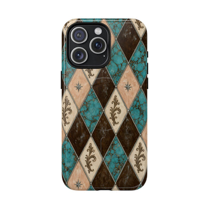 Turquoise Harlequin Magnetic Case