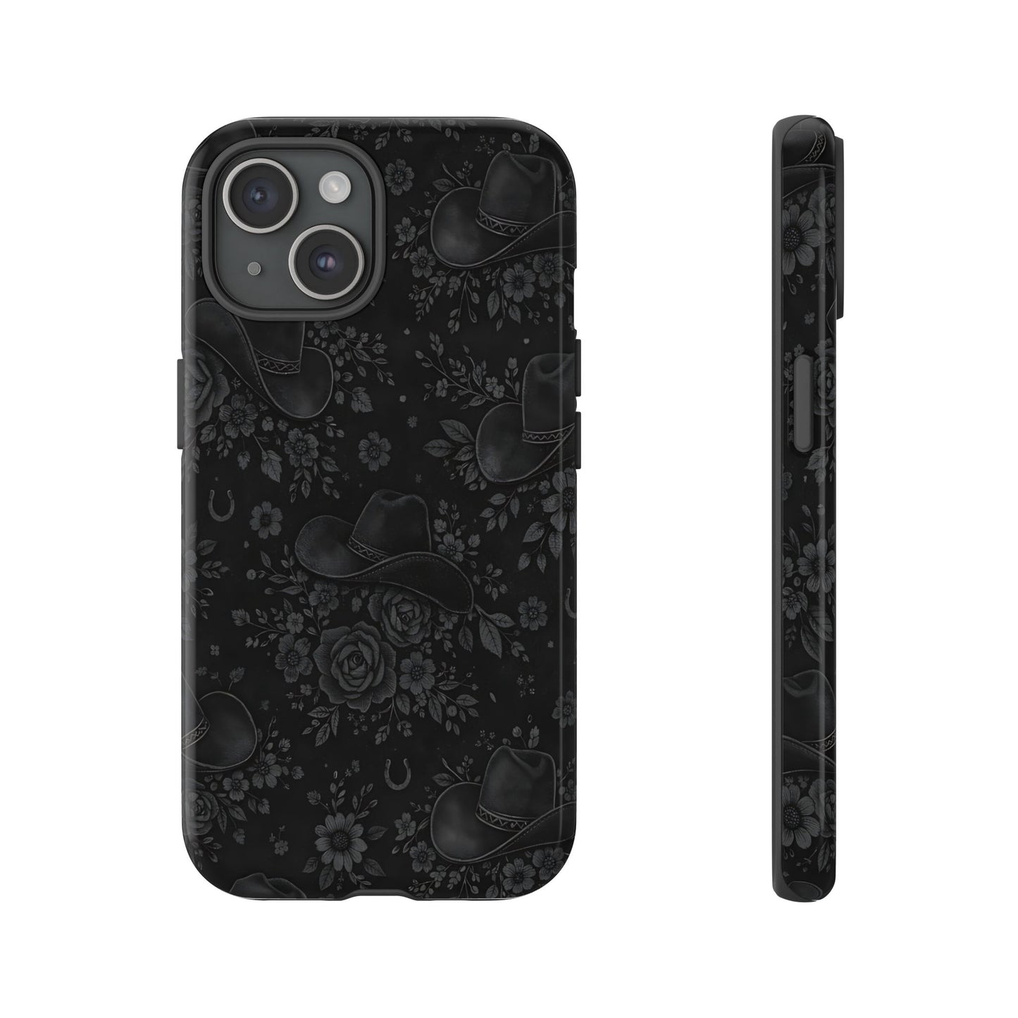 Western Noir Floral Hats Tough Case