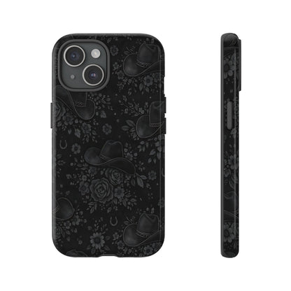 Western Noir Floral Hats Tough Case