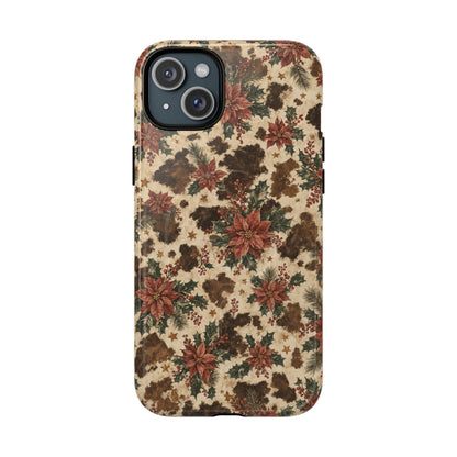 Cowhide Poinsettia Magnetic Case