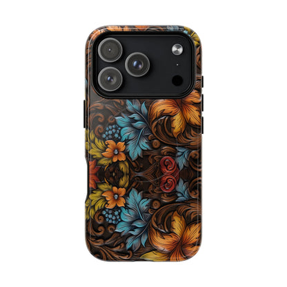 Floral Wood-Print Magnetic Case
