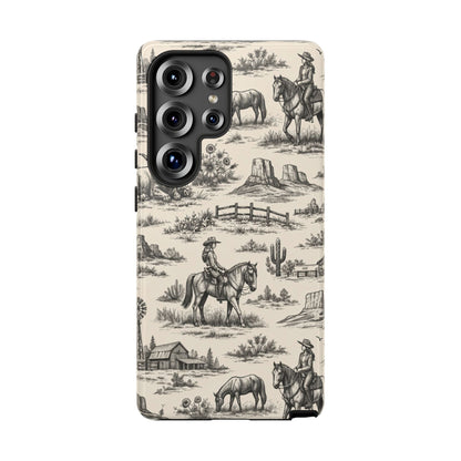 Western Toile Black Tough Case