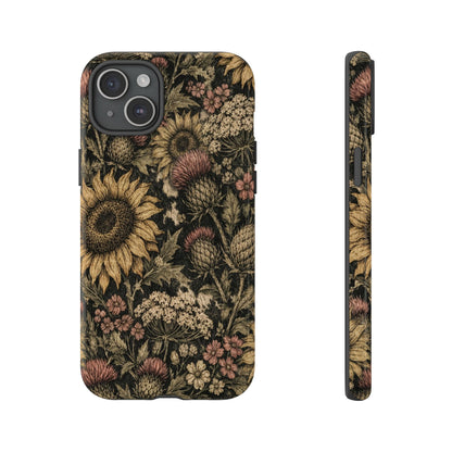 Cowhide Sunflower Thistles Tough Case