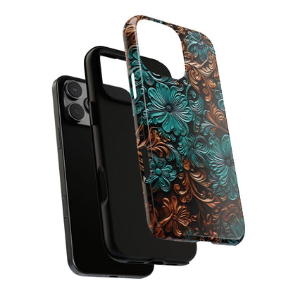 Faux Tooled Floral Tough Case