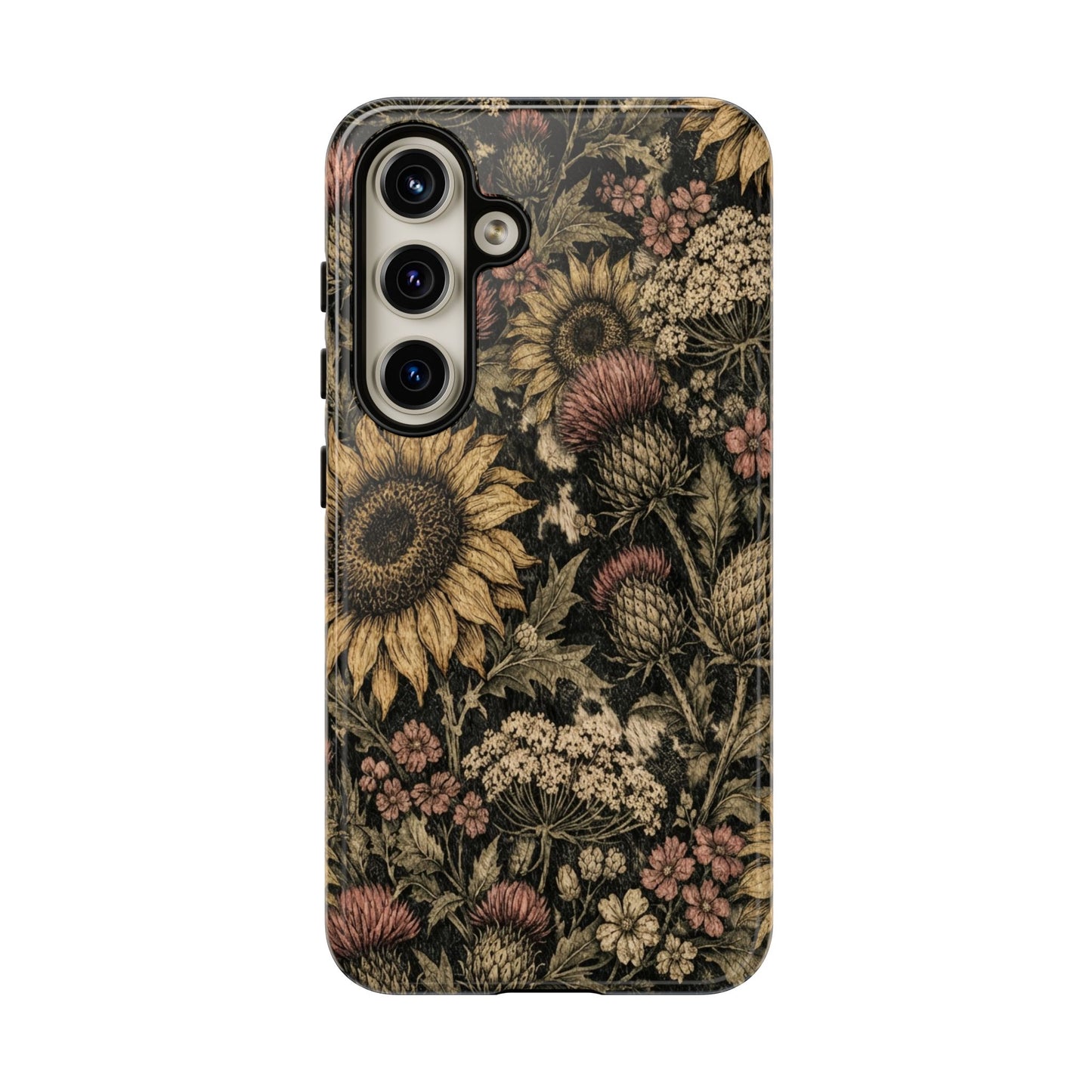 Cowhide Sunflower Thistles Tough Case