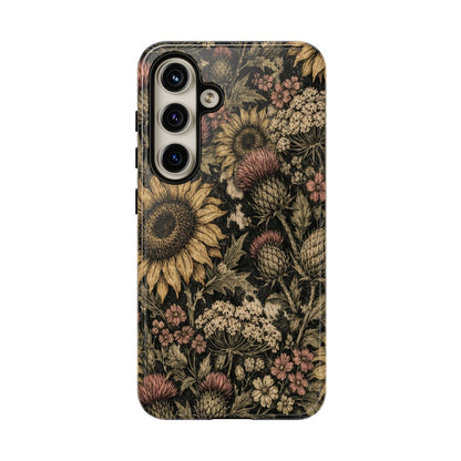 Cowhide Sunflower Thistles Tough Case