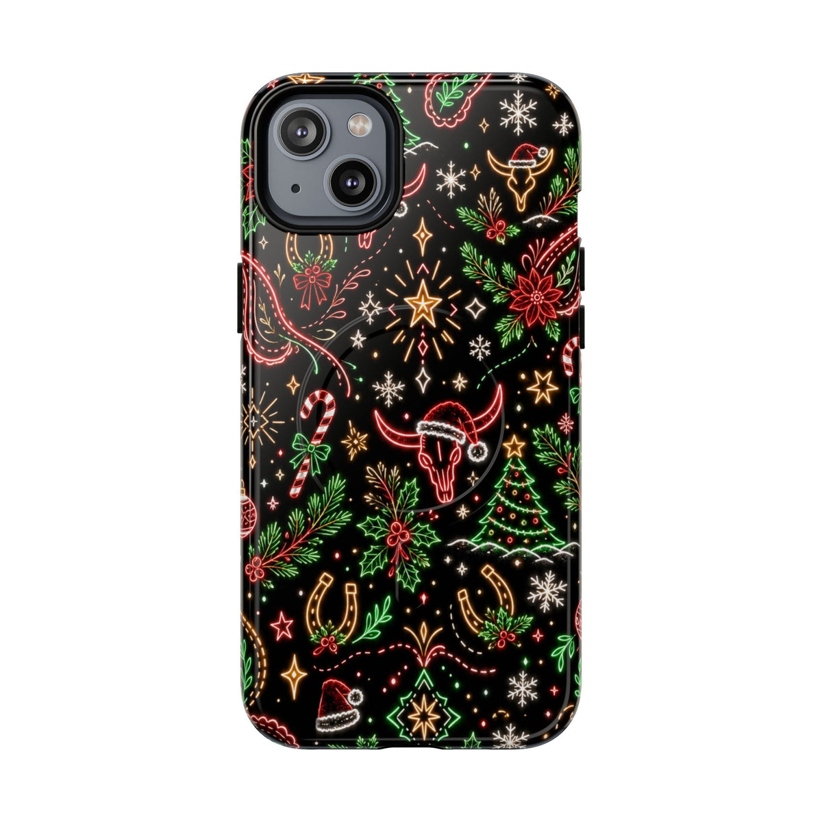 Neon Christmas Skulls Magnetic Case