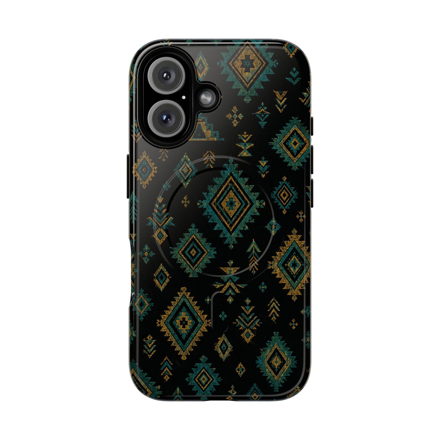 Turquoise Gold Aztec Magnetic Case