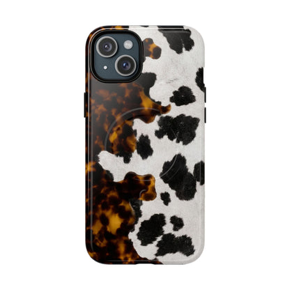 Tortoiseshell + Cowhide Magnetic Case