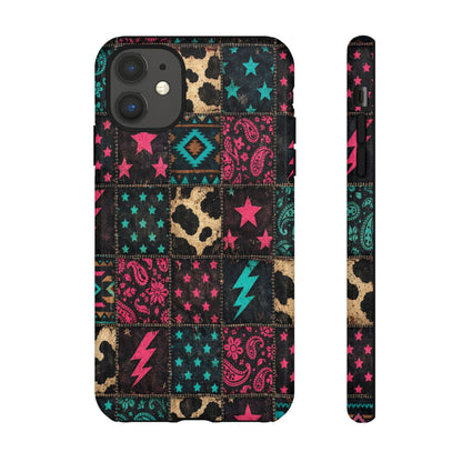 Neon Cowhide Patchwork Tough Case