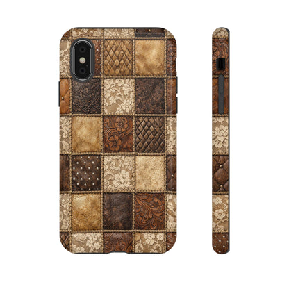 Leather Lace Patchwork Tough Case