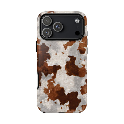 Brown Cowhide Tough Phone Case