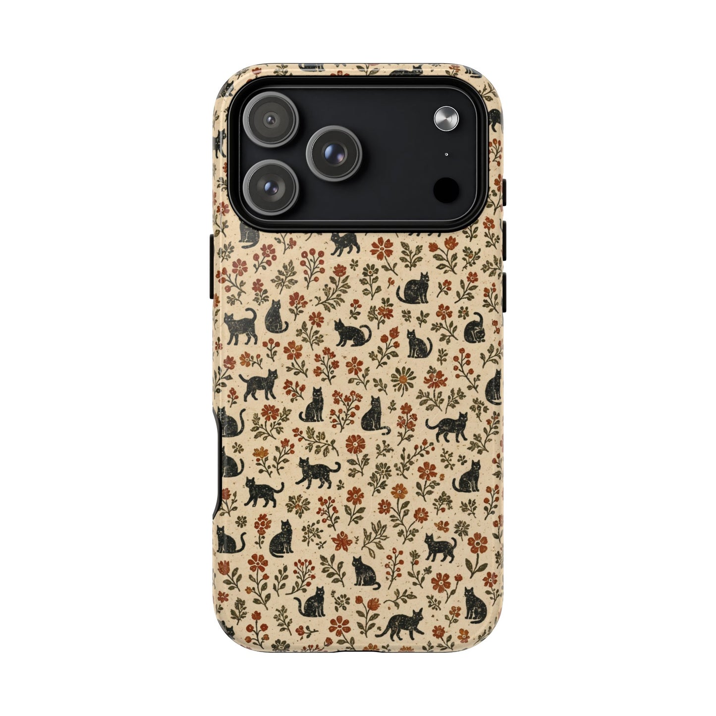 Black Cat Floral Magnetic Case