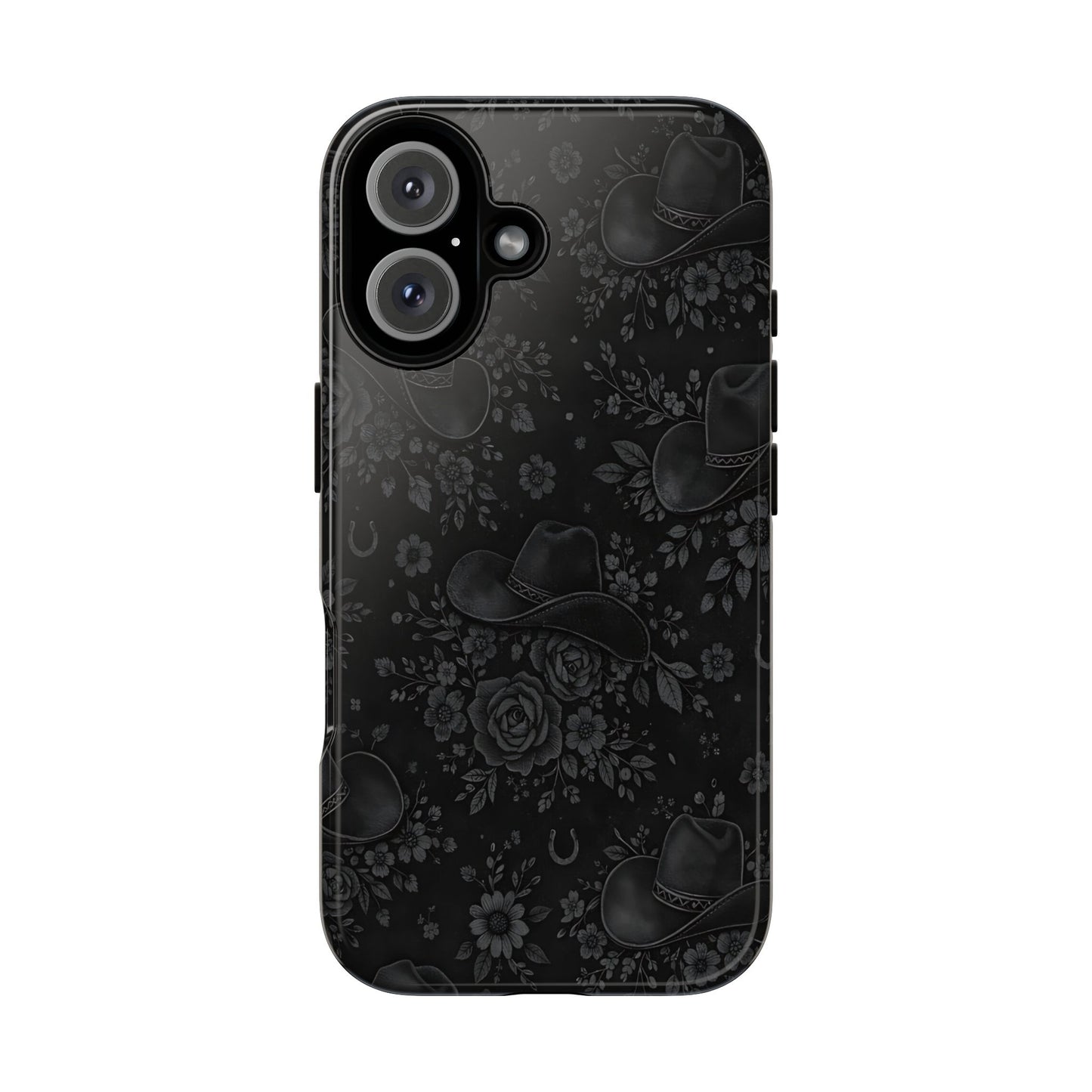 Western Noir Floral Hats Tough Case