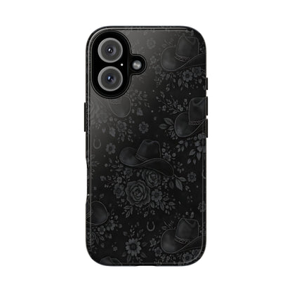 Western Noir Floral Hats Tough Case