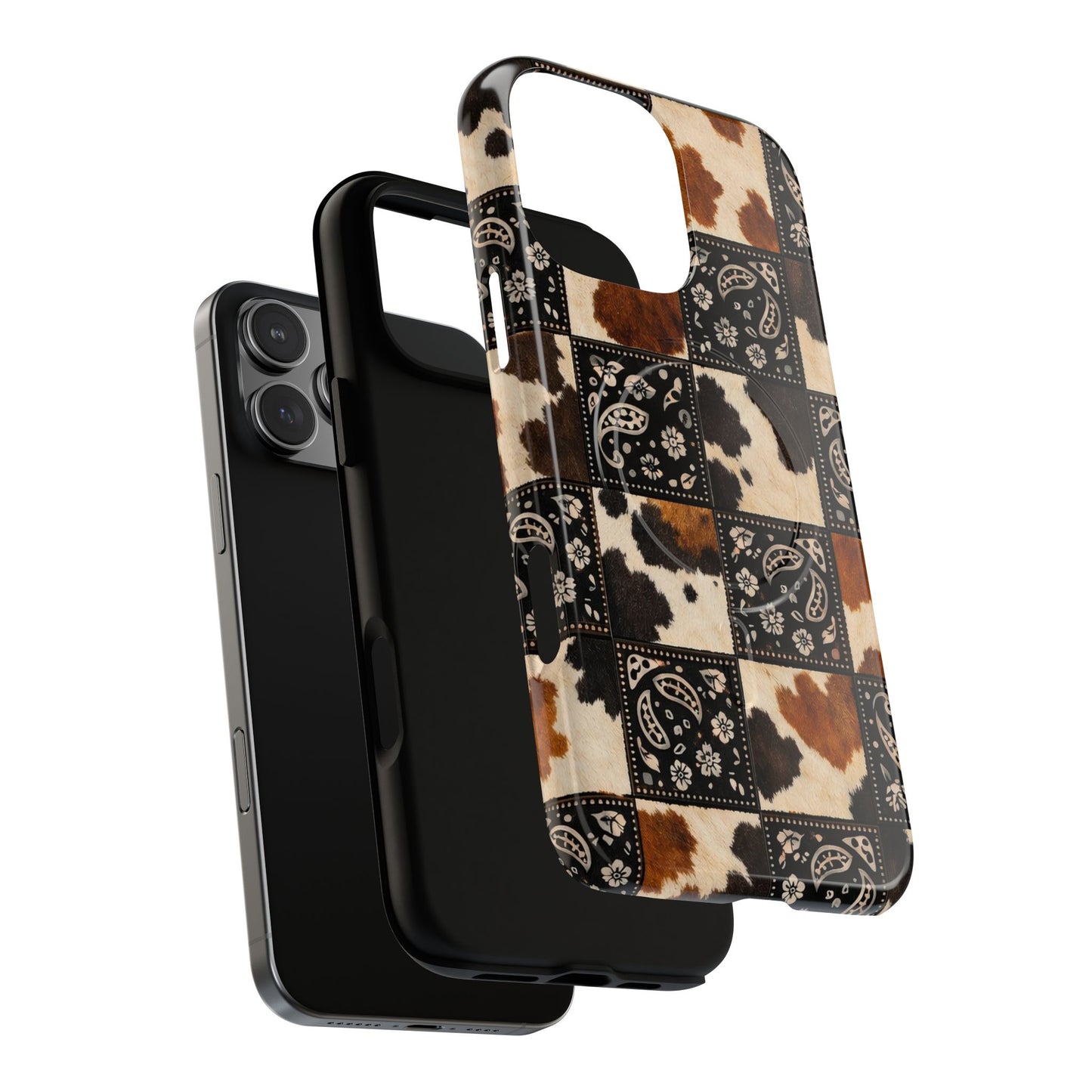 Cowhide Bandana Checkered Magnetic Case