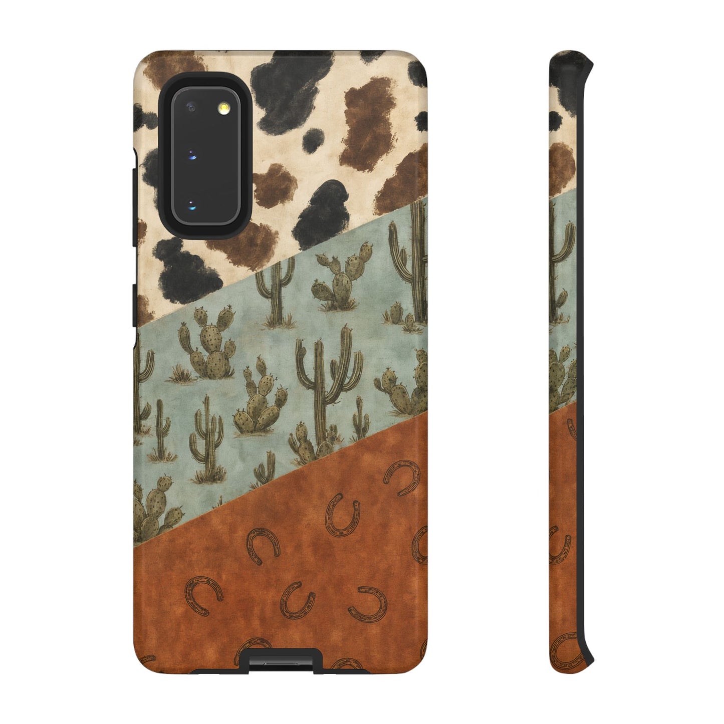 Cowhide Turquoise Cactus Tough Case