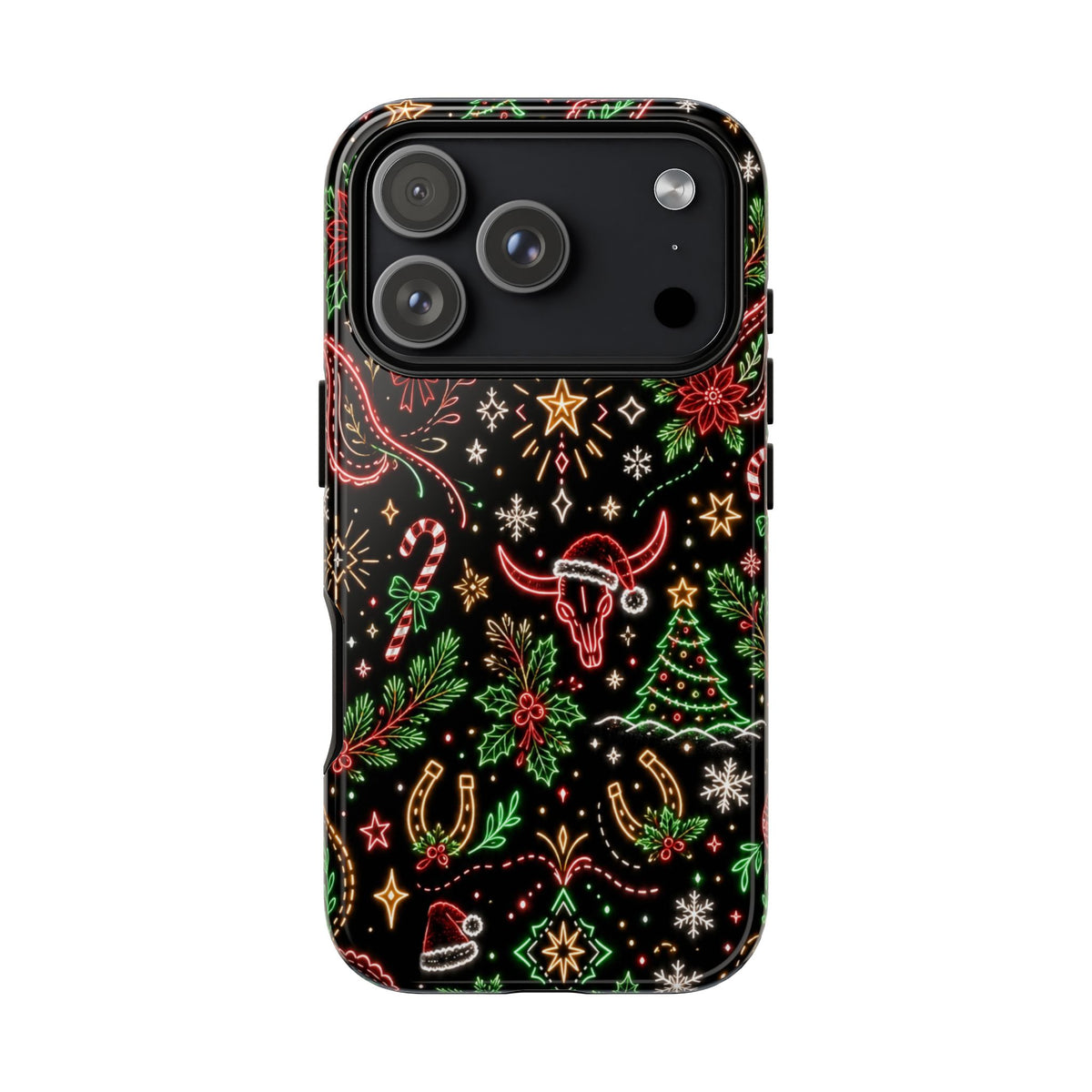 Neon Christmas Skulls Tough Case