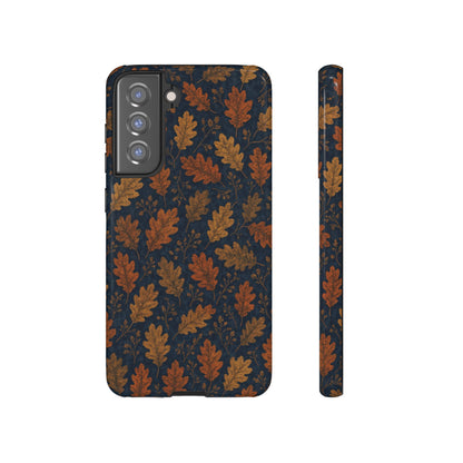 Navy Autumn Leaves Tough Case