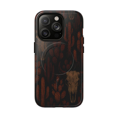 Midnight Cactus Bull Skull Magnetic Case