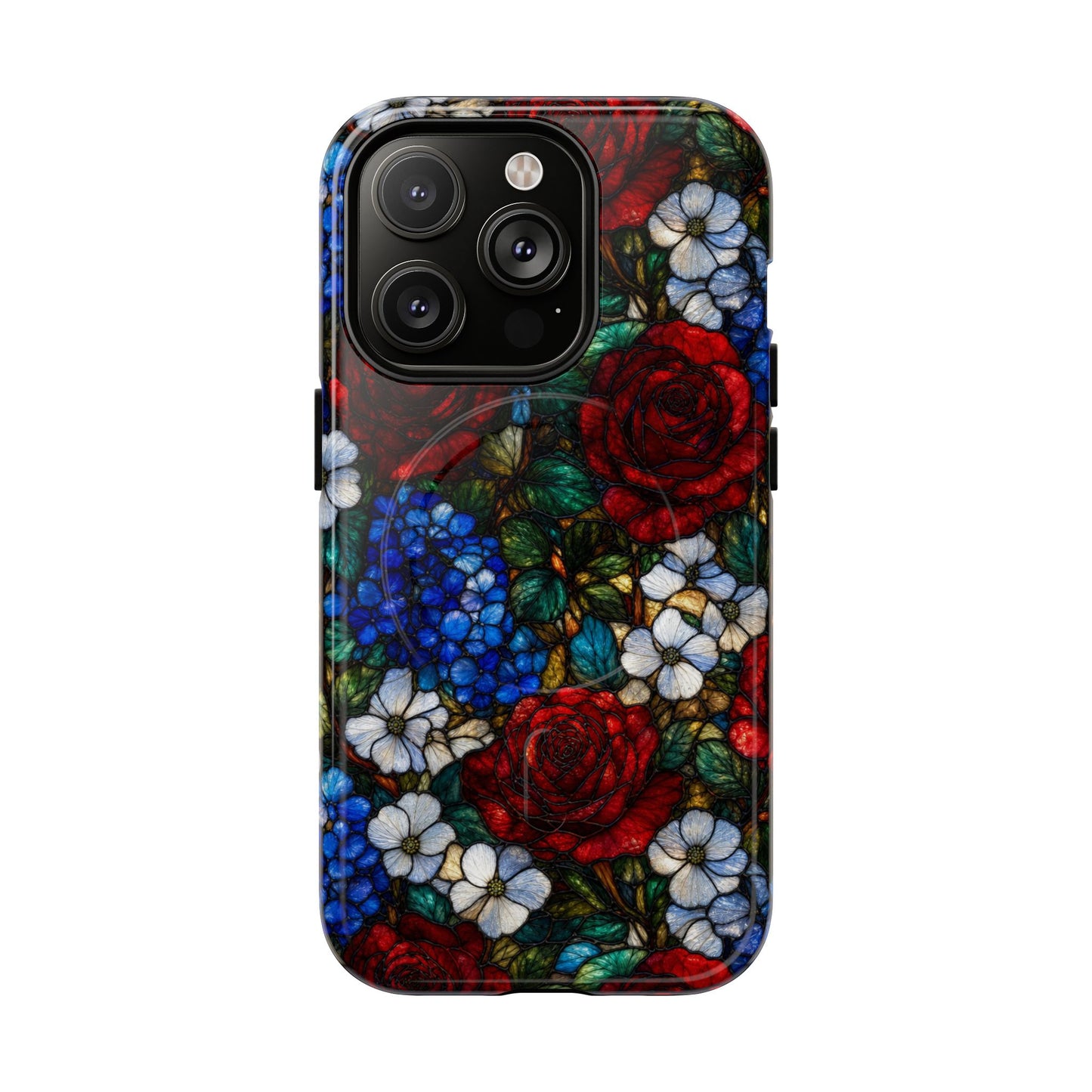 Patriotic Floral Glass Magnetic Case