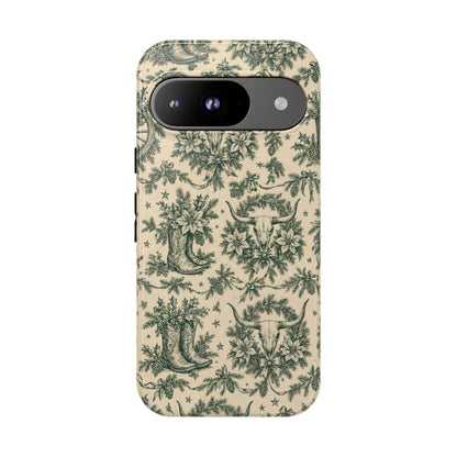Longhorn Holiday Toile Tough Case