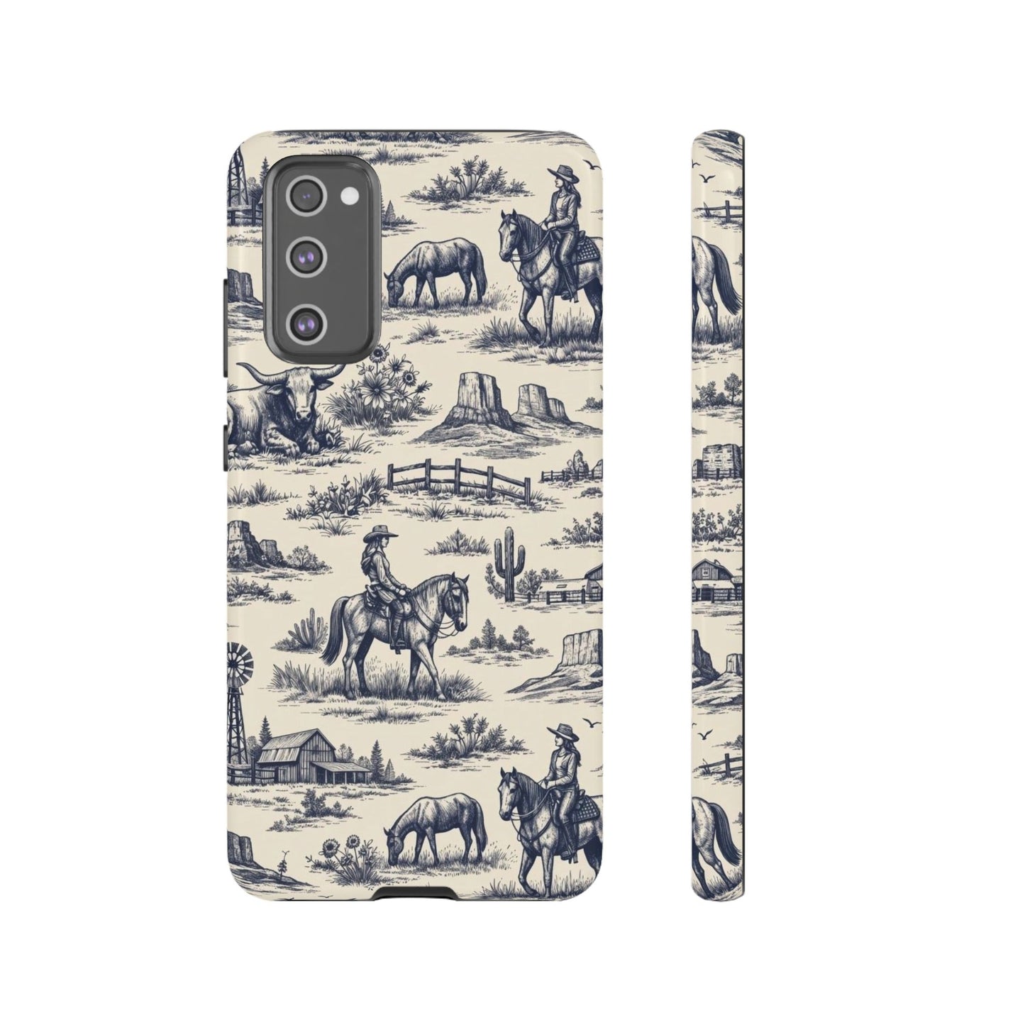 Western Toile Navy Tough Case