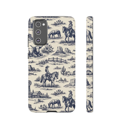 Western Toile Navy Tough Case