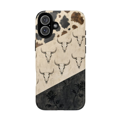 Bull Skull Rose Magnetic Case