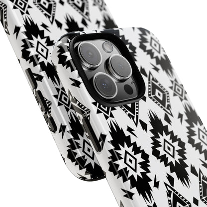Black White Aztec Tough Phone Case
